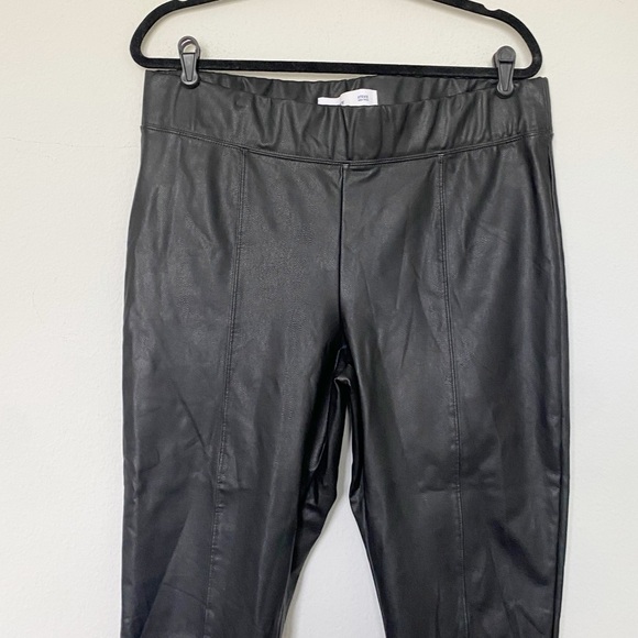 Old Navy Stevie High Rise Secret Slim Pants Skinny Faux Leather Black Size XL - Picture 5 of 11